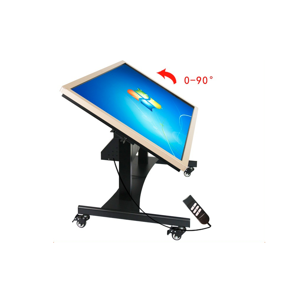 wired remote control rotating  tv trolley stand 360 degree swivel