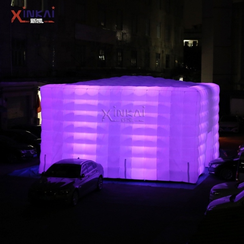 Large Outdoor Blow Up Cube Wedding Party LED Light Camping Inflatable Air Tent For Outdoor Events