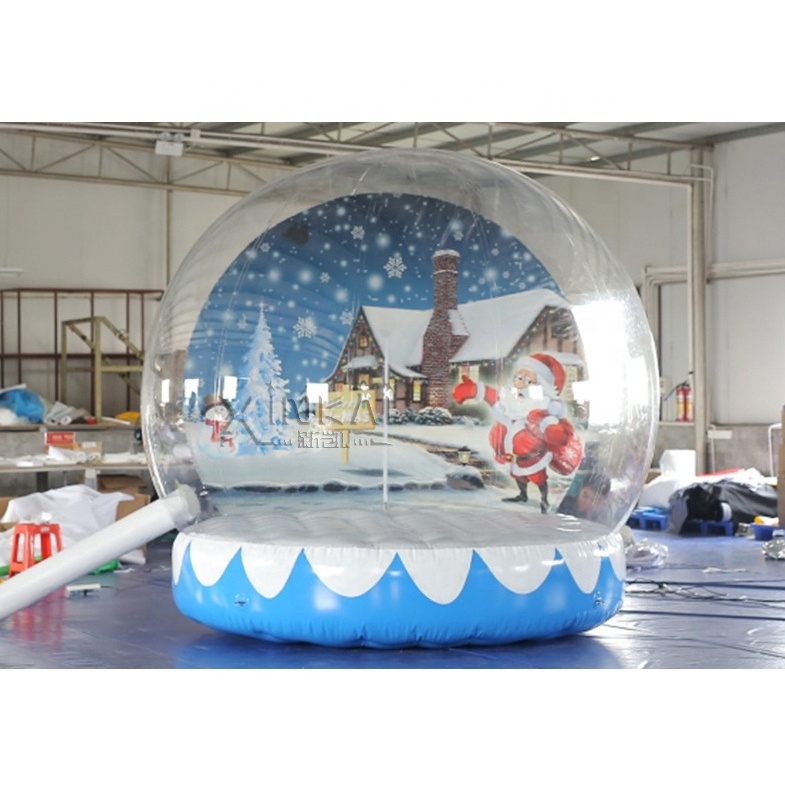 Giant 10ft Inflatable Snow Globe Transparent Photo Booth Bubble Tent For Party Christmas Decoration