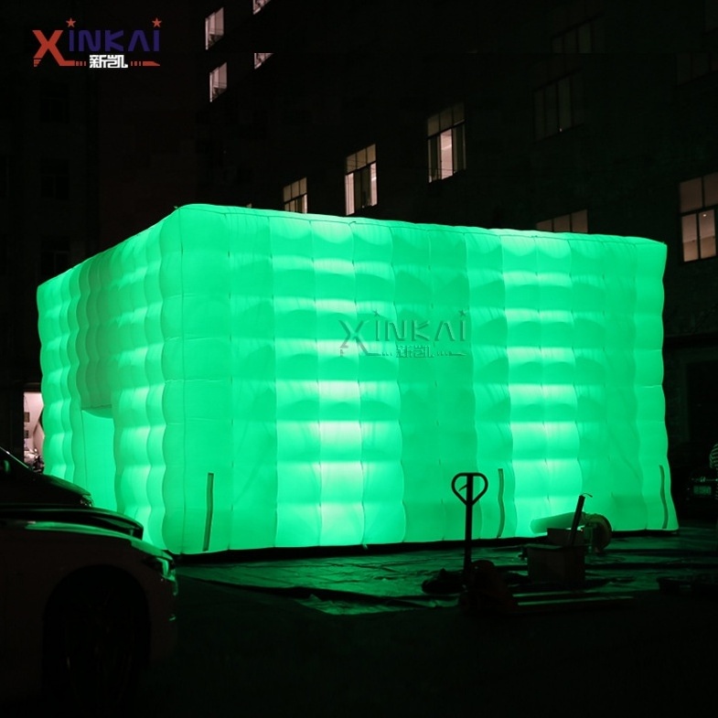 Large Outdoor Blow Up Cube Wedding Party LED Light Camping Inflatable Air Tent For Outdoor Events