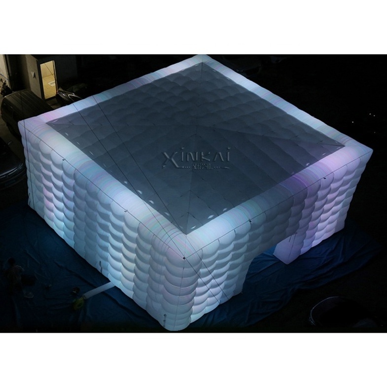 Large Outdoor Blow Up Cube Wedding Party LED Light Camping Inflatable Air Tent For Outdoor Events