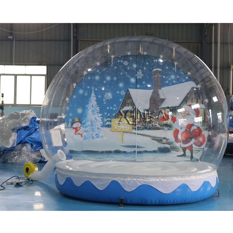 Giant 10ft Inflatable Snow Globe Transparent Photo Booth Bubble Tent For Party Christmas Decoration