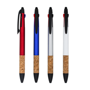 PROMSIGNAL B15133 CORK GRIP 3 in 1 Multicolor  Ballpoint Pen Cork Grip  Ballpoint Pen Stationery with touch stylus