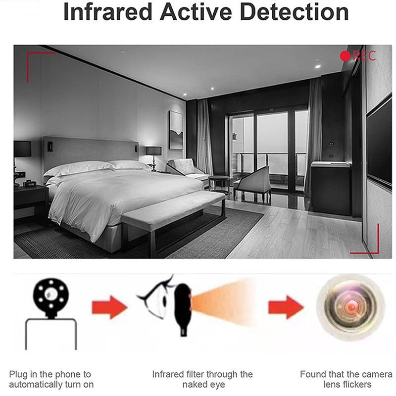 Anti-spy hidden camera infrared detector Handheld anti-snooping spy detector for checking pinholes and spy cameras