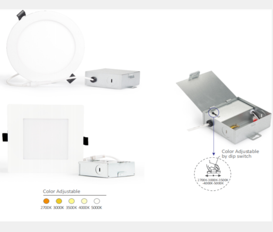 ETL 5CCT adjustable recessed slim led downlight with Junction box 3