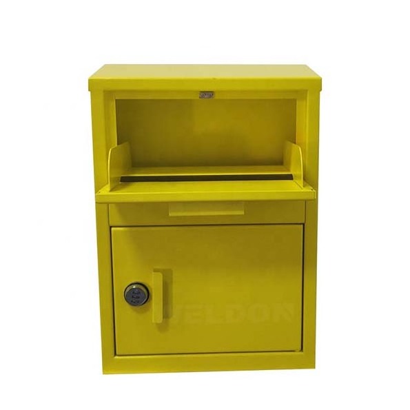 Outdoor Small Size Fence Installed Parcel Letter Delivery Box Mailbox With Digital Lock Yellow