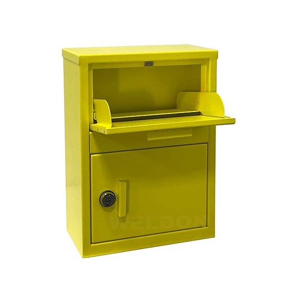 Outdoor Small Size Fence Installed Parcel Letter Delivery Box Mailbox With Digital Lock Yellow