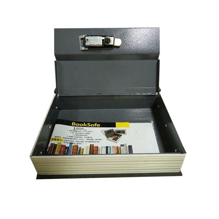 Large/Medium/Small Portable Lockable Book Safe Box With Key Lock Metal Security Money Box Cash Safe Box