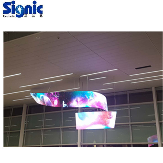 Cylindrical soft P2 circular 256x128mm LED display panel flexible led tv screen