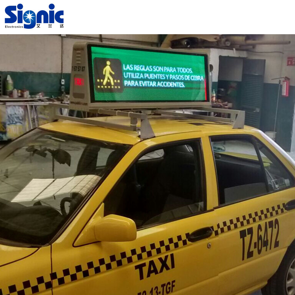 Double Face LED 3G 4G WiFi Taxi Roof LED Display LED Screen Car Advertising Digital Taxi Top Advertising Sign