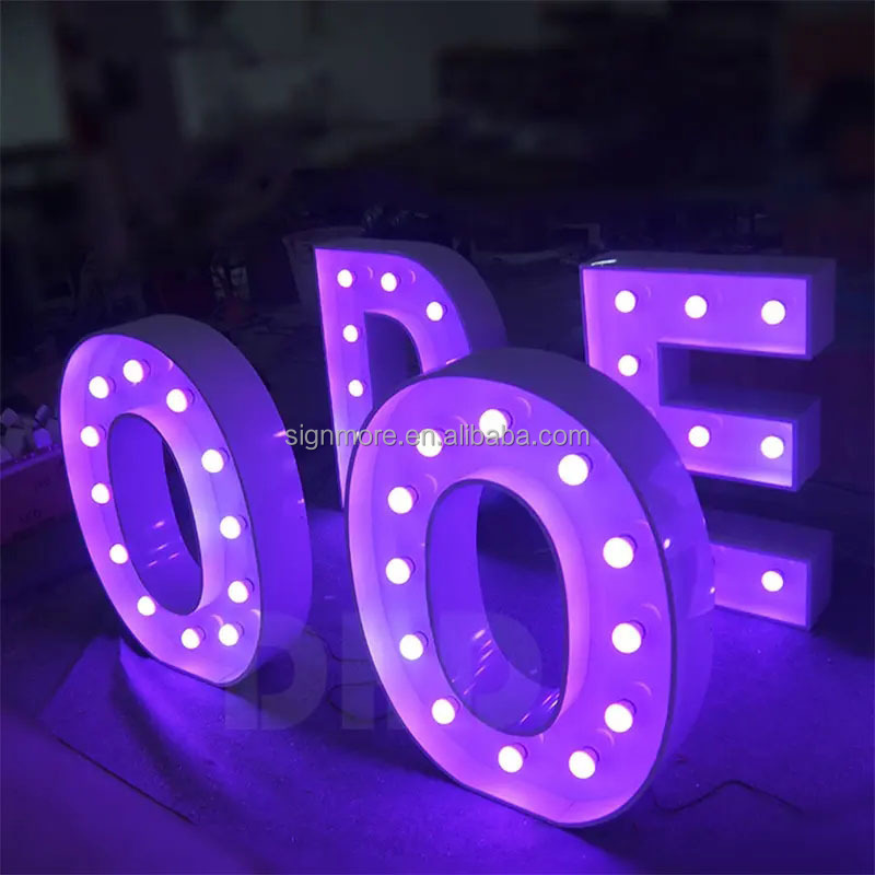 Customized bulb 3 feet height baby shower party decorative lighted up led alphabet letters oh baby marquee letters