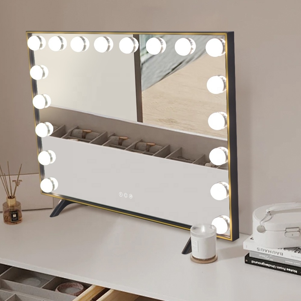 Vanity Light Cosmetic Mirror 18 Bulbs Smart Illuminated Hollywood Led Light Makeup Vanity Mirror