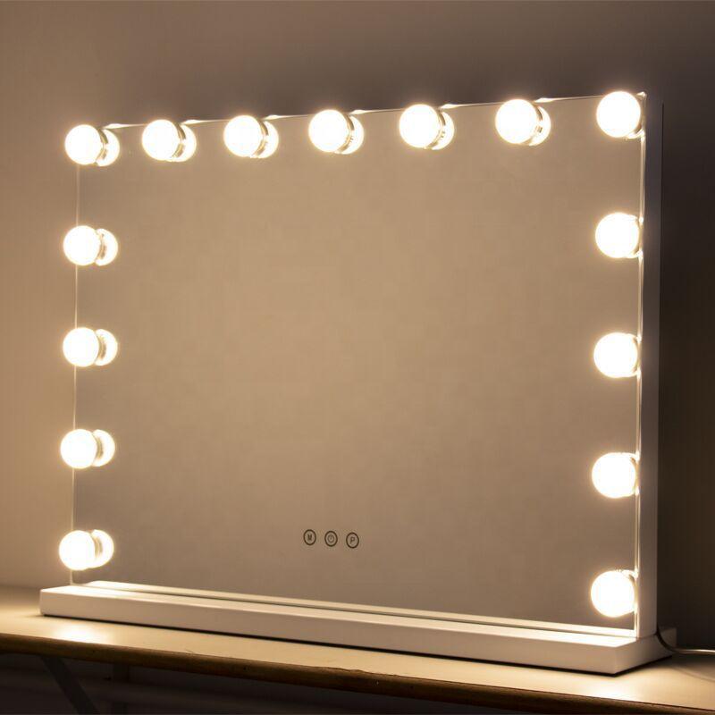 10x magnifying led lighted makeup mirror with 15 Dimmable Bulbs,  USB Charging Port, Smart Touch 3 Colors Dimmable