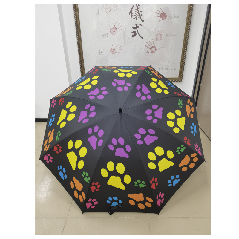 2023 New Frame Foot Print 34 Inch Golf Umbrella With Shoulder Strap