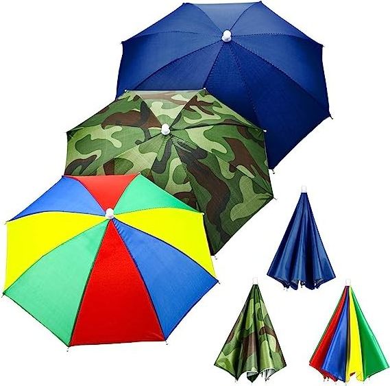 Manufacturer custom umbrella hat for head sombrero sombrilla hut regenschirm chapeau parapluie