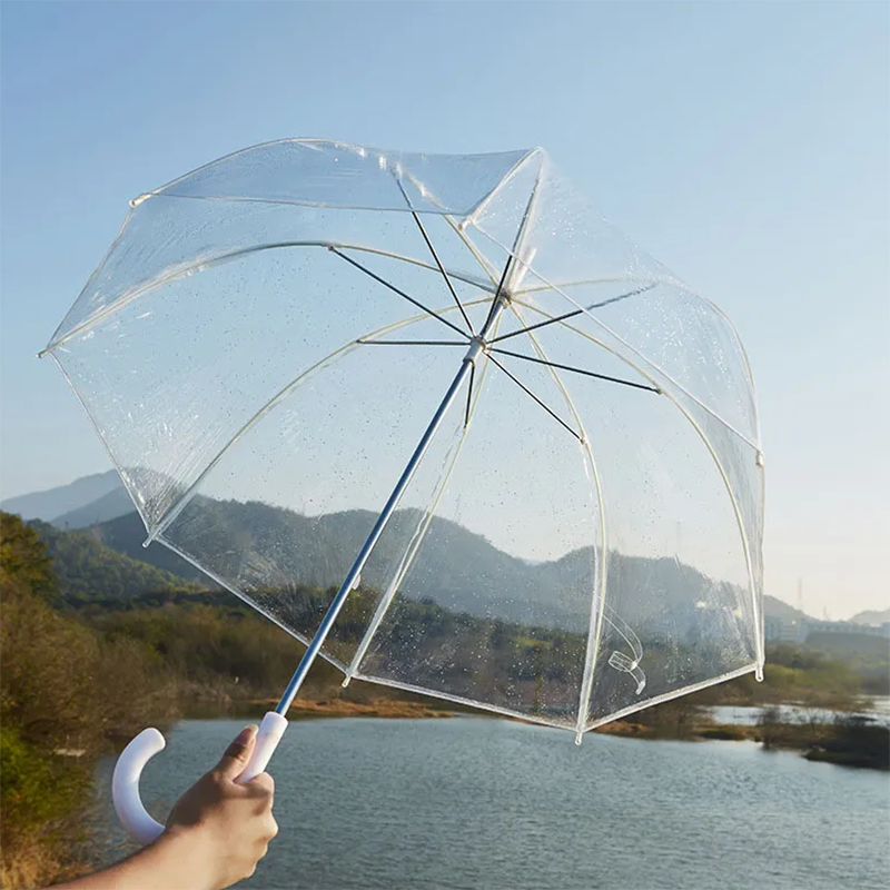 Colorless transparent bubble umbrella for kids Custom clear dome umbrella sombrilla  parasol paraguas