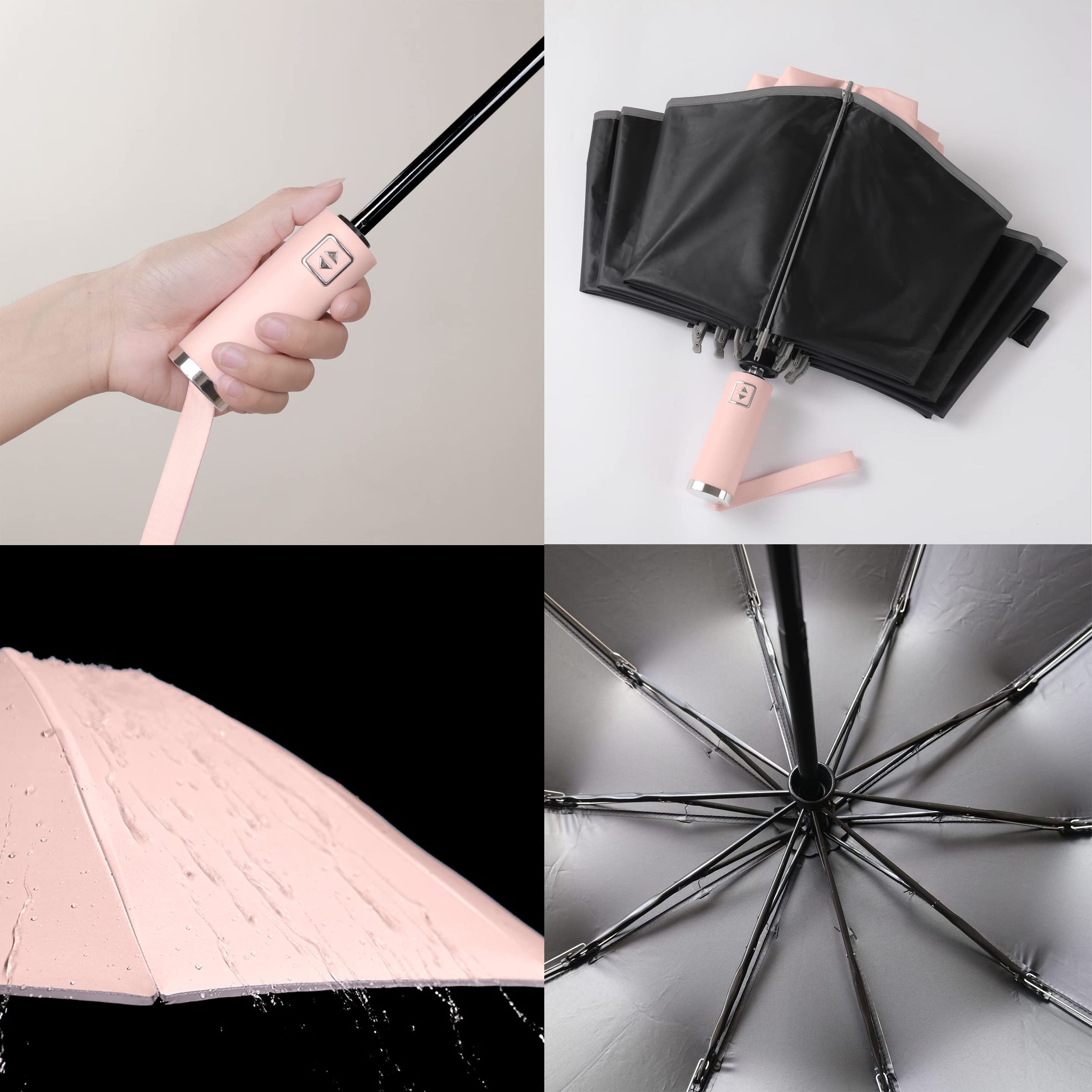 UV Protection Waterproof And Windproof 3 Fold Inverted Umbrella OEM Inside Out Umbrella