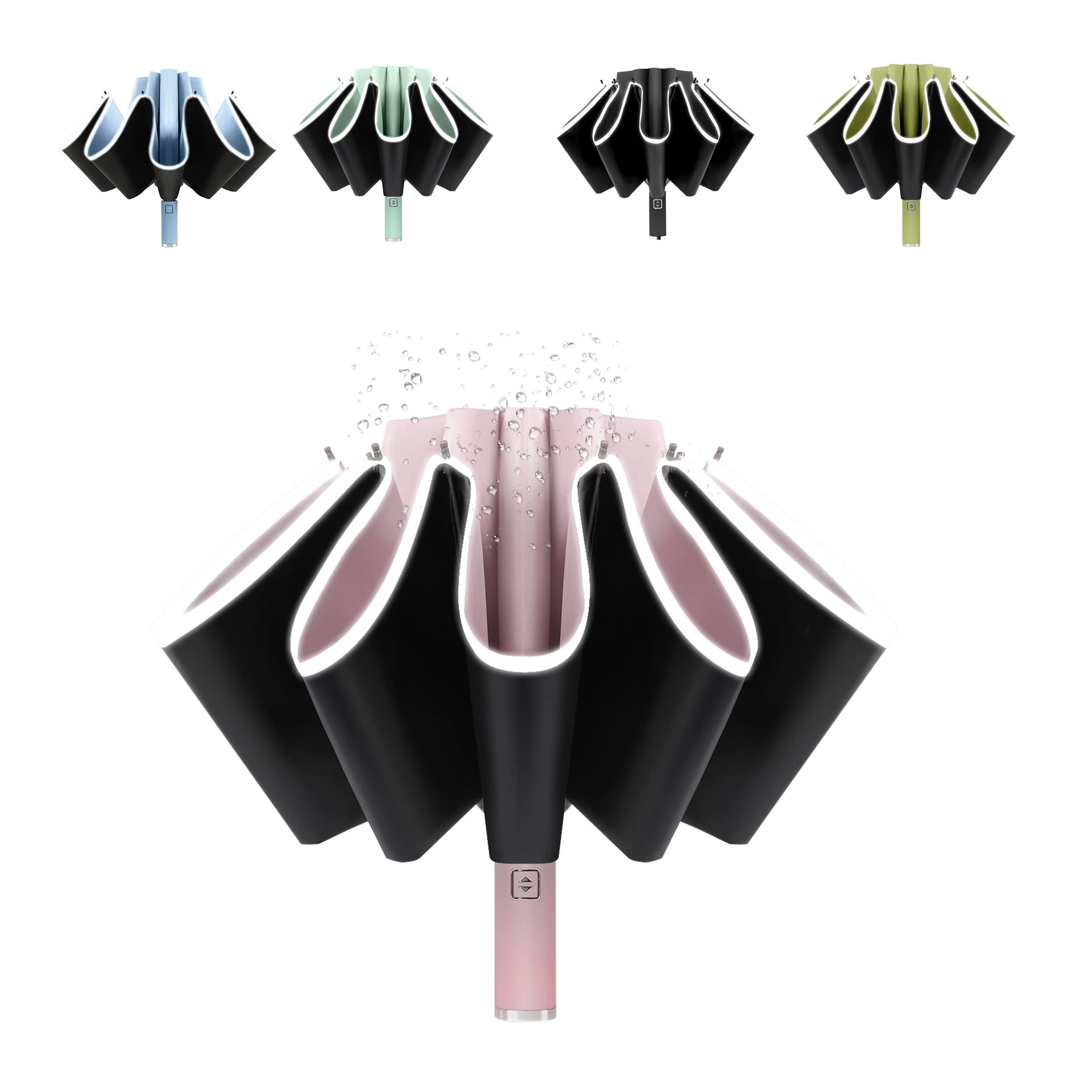 UV Protection Waterproof And Windproof 3 Fold Inverted Umbrella OEM Inside Out Umbrella