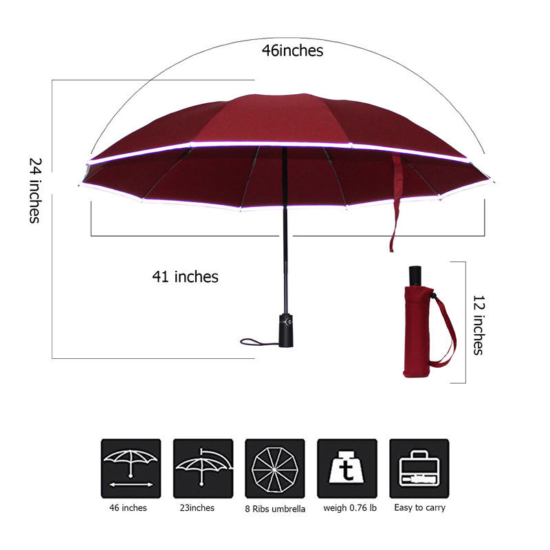 Automatic foldable folding reverse umbrellas with custom logo printing