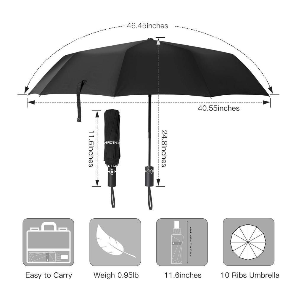 210T Fabric10 Ribs Windproof Umbrella Automatic Folding Umbrella with Leather Case with Cover