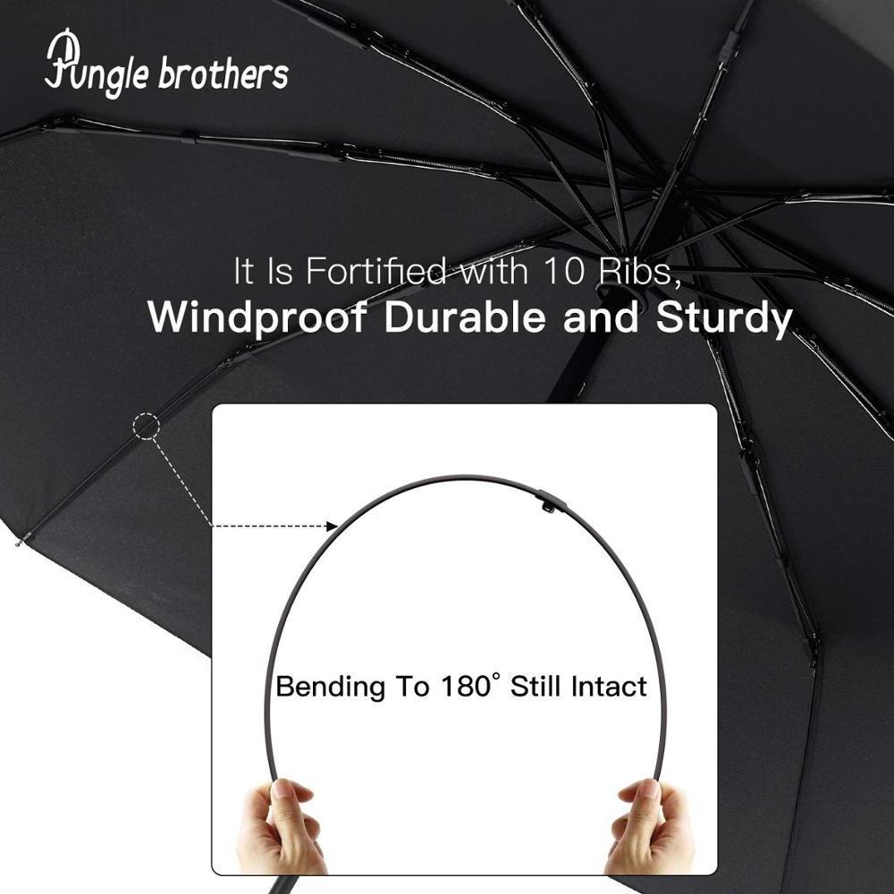 210T Fabric10 Ribs Windproof Umbrella Automatic Folding Umbrella with Leather Case with Cover