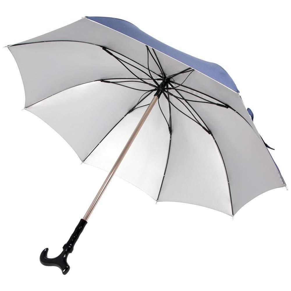 2-in-1 Separable Walking Stick Rain Umbrella Windproof UV Protection Cane Umbrella for Old People