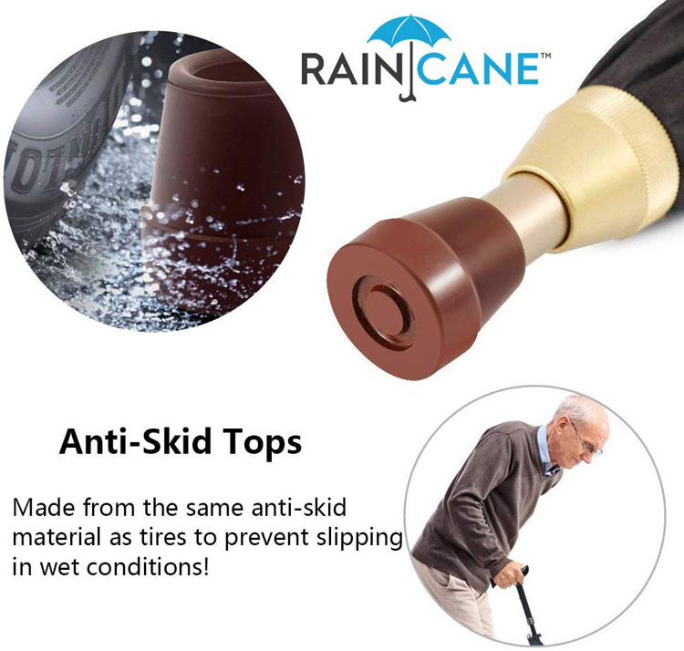 23 Inch Top Quality Strong And Durable Windproof Adjustable Walking Stick Umbrella For Old Man