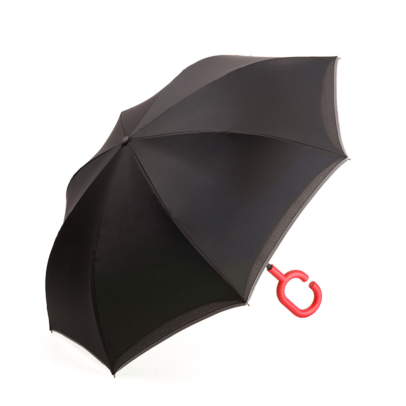 Manual Open Hands Free C Shape Handle Reverse Umbrella Inside Out Inverted Umbrella