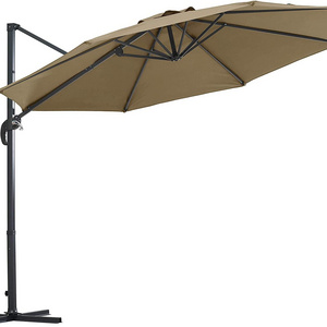 Adjustable Patio Hanging outdoor Umbrella parasol with Cantilever and Steel Frame 10 Foot