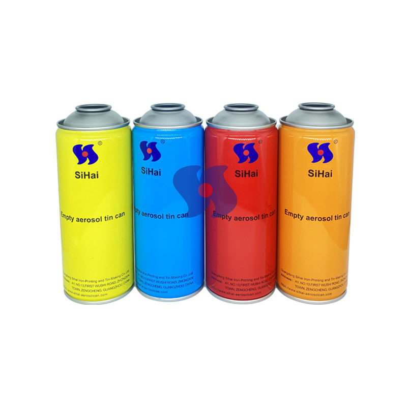 Empty Aerosol Tin Can Diameter 65*158 mm Necked-In Round Shape Aerosol Tin Can Tinplate With Custom Logo