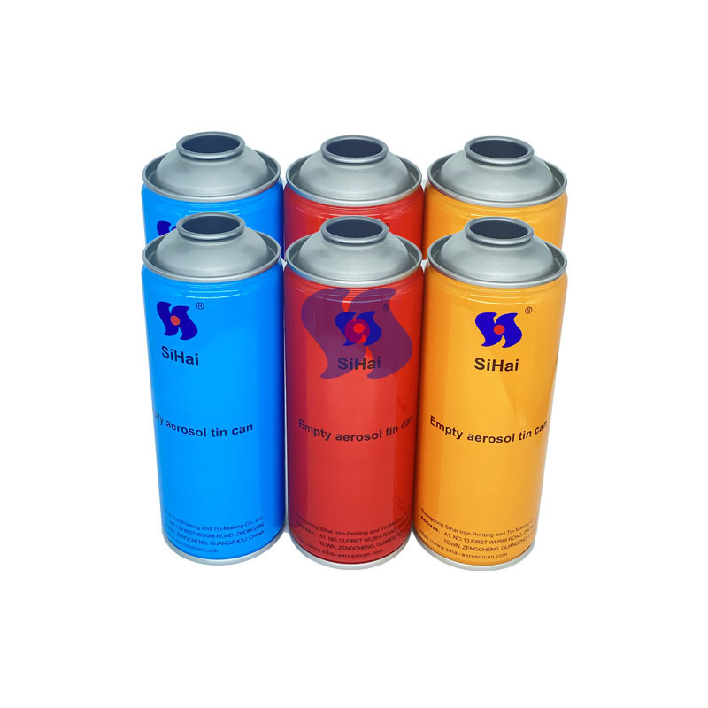 Empty Aerosol Tin Can Diameter 65*158 mm Necked-In Round Shape Aerosol Tin Can Tinplate With Custom Logo