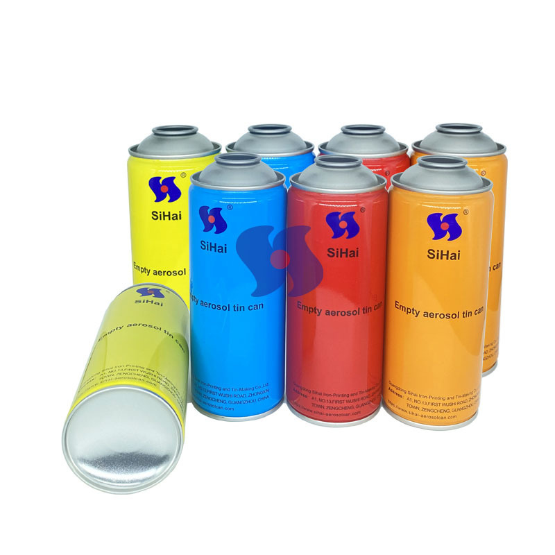 Empty Aerosol Tin Can Diameter 65*158 mm Necked-In Round Shape Aerosol Tin Can Tinplate With Custom Logo