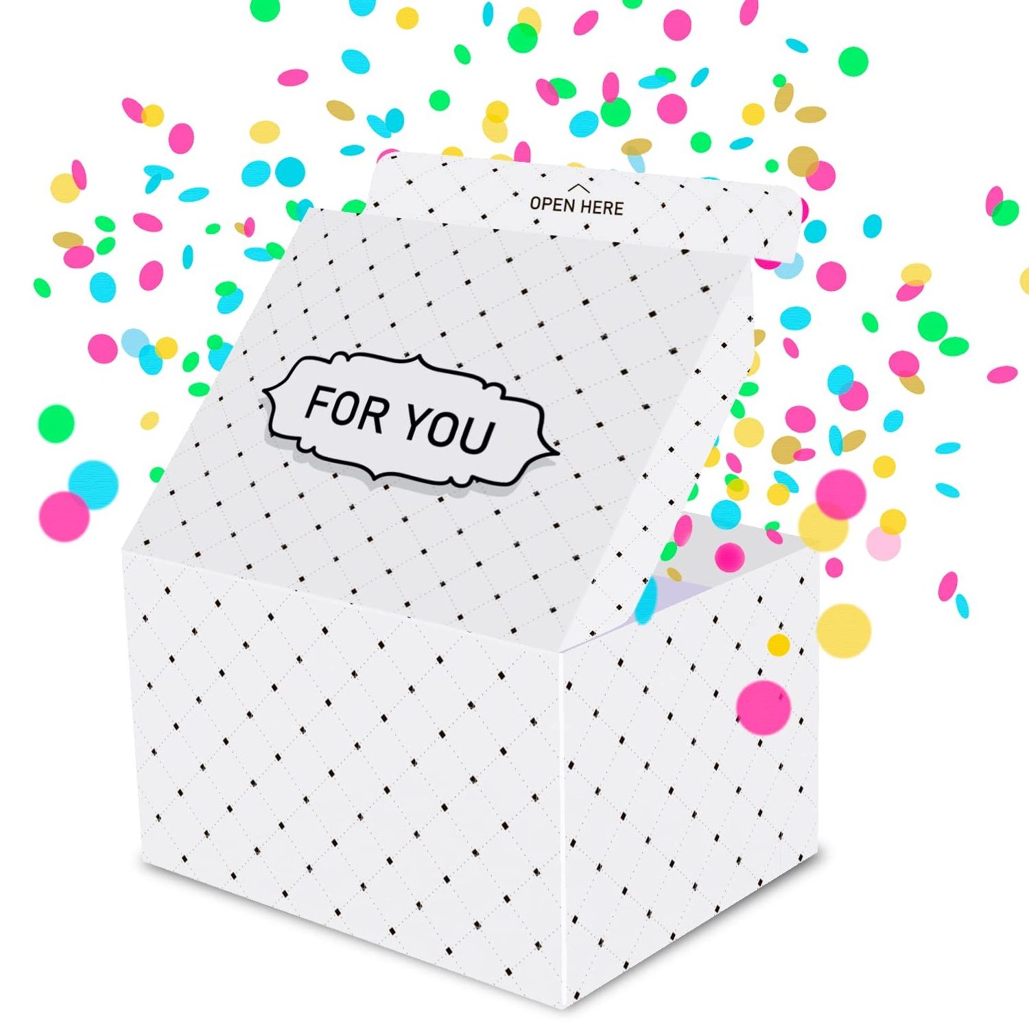 Explosion Surprise Box Gift Handmade Birthday Anniversary Wedding DIY Exploding Confetti Birthday Pop Up Paper Gift Box white