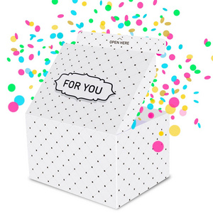 Explosion Surprise Box Gift Handmade Birthday Anniversary Wedding DIY Exploding Confetti Birthday Pop Up Paper Gift Box white