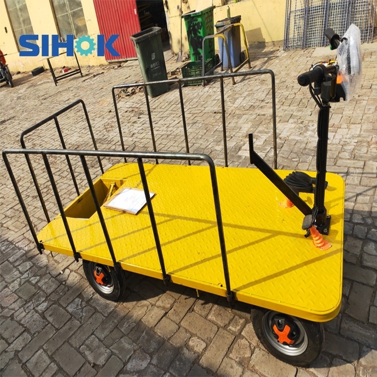 China logistics industry widely used  heavy duty cargo carrier four wheels electric flat trolley with seat