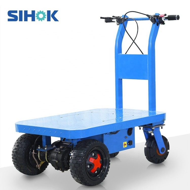 Heavy duty cargo 1000kg 1500kg platform hand trolley flat cart steel 4 wheels electric trolley carts