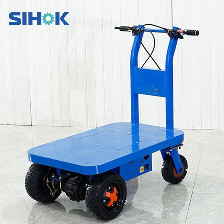 Heavy duty cargo 1000kg 1500kg platform hand trolley flat cart steel 4 wheels electric trolley carts