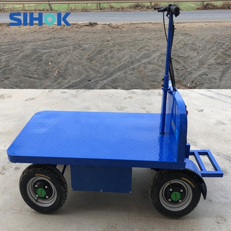 Heavy duty cargo 1000kg 1500kg platform hand trolley flat cart steel 4 wheels electric trolley carts