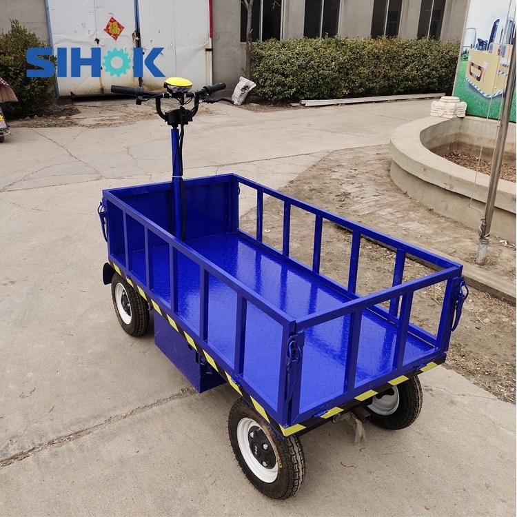 China platform trolley price electric powered flat bed cart cargo carrier electric platform wagon