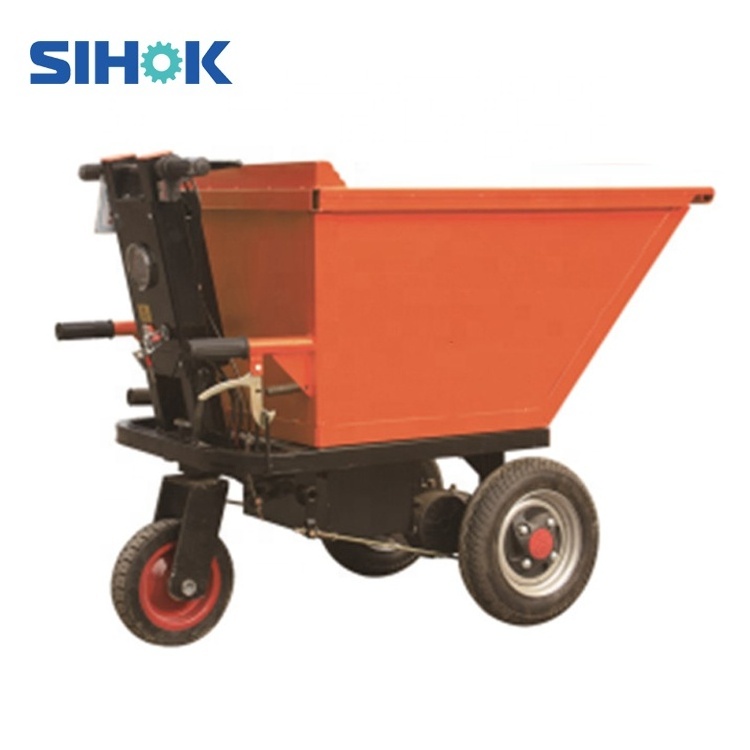 Best selling small engineering electric tricycle hand tipping hopper trolley cart 500kg heavy duty garden dump cart