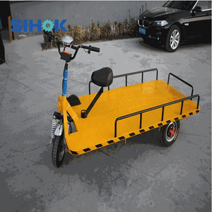 Heavy duty transport motorized carts 4 wheels battery powered electric flat bed cart for warehouse logistics garden