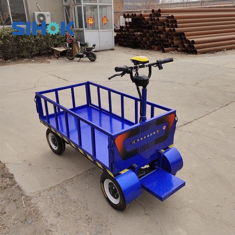 China platform trolley price electric powered flat bed cart cargo carrier electric platform wagon