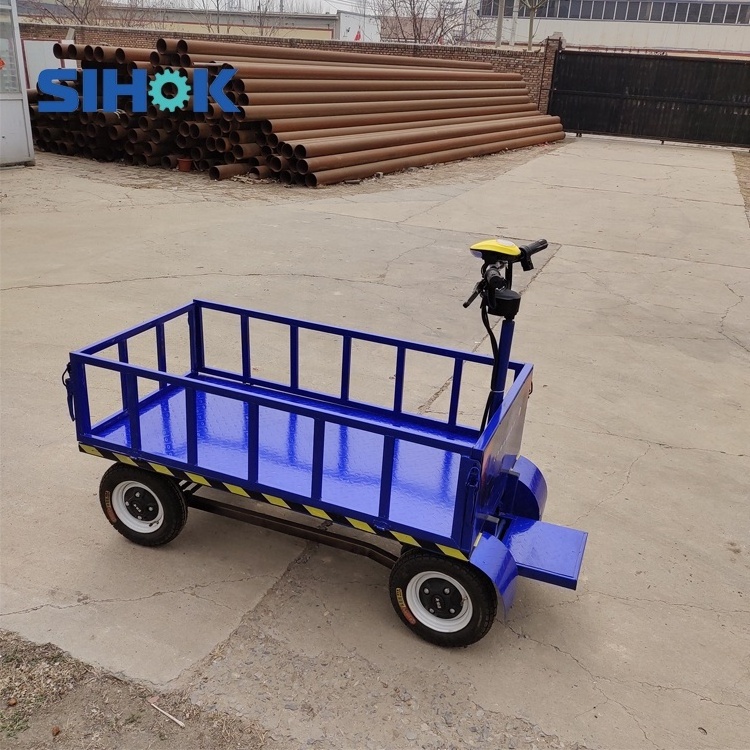 China platform trolley price electric powered flat bed cart cargo carrier electric platform wagon