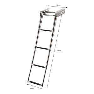 Marine Stainless Steel Boat Boarding Ladder Folding 4 Step Ladder Telescopic Boat Ladder