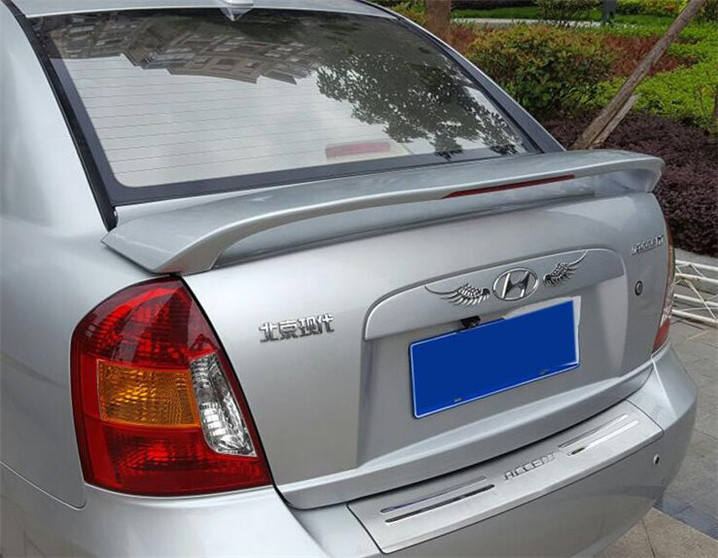 For Hyundai  Accent Spoiler 2005-2009 Accent Spoiler YWW ABS plastic Material Car Rear Wing Color Rear Spoiler