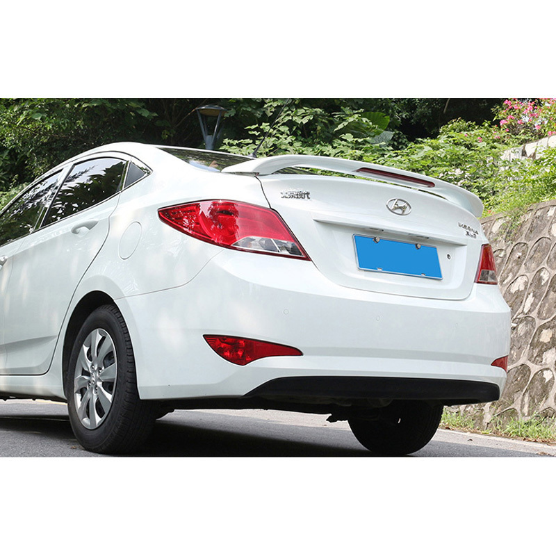 For Hyundai Verna Car Spoiler 2010-2015 ABS Material Primer Color Rear Wing Hyundai Accent Car Spoiler Tail Have A Brake Light