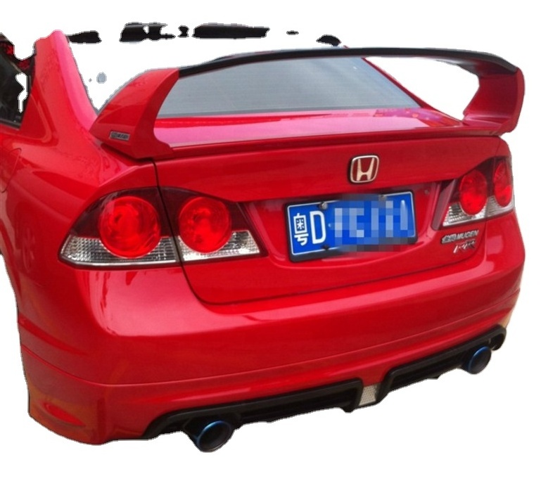 Hot Sale ABS Plastic Carbon Fiber FD 2 Style Rear Spoiler For 2006-2011 8th Gen Honda Civic Car Spoiler 3-Section Mugen Type