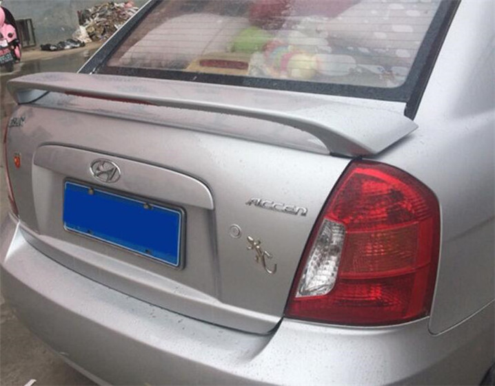 For Hyundai  Accent Spoiler 2005-2009 Accent Spoiler YWW ABS plastic Material Car Rear Wing Color Rear Spoiler