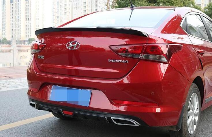 For Hyundai VERNA Accent Spoiler 2017-2018 Accent Spoiler ACY ABS plastic Material Car Rear Wing Color Rear Spoiler