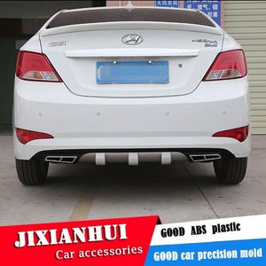 For  Hyundai Verna Body kit spoiler 2011-2016 For Accent ABS Rear lip rear spoiler front Bumper Diffuser Bumpers Protector